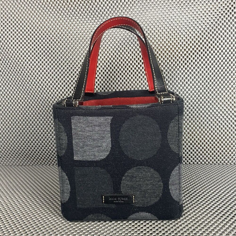 Kate Spade New York Bag Womens Small Black Gray Square Cube Bucket Bag Rare